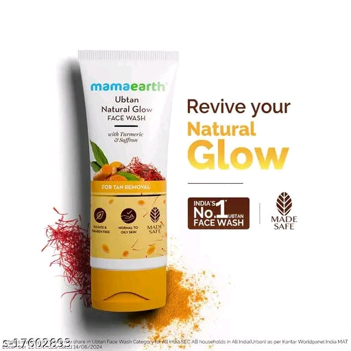 Mamaearth Ubtan Face Wash with Turmeric & Saffron (100g)