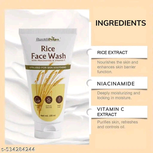 Smartdrops Rice Face Wash with Niacinamide & Vitamin C (Pack of 3)
