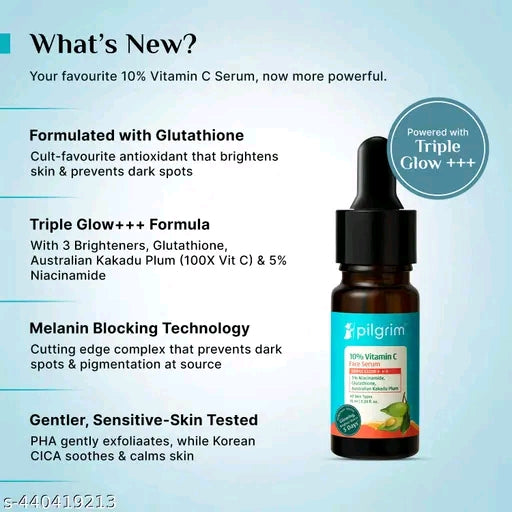 Pilgrim 10% Vitamin C Face Serum with Triple Glow+++ (10ml)