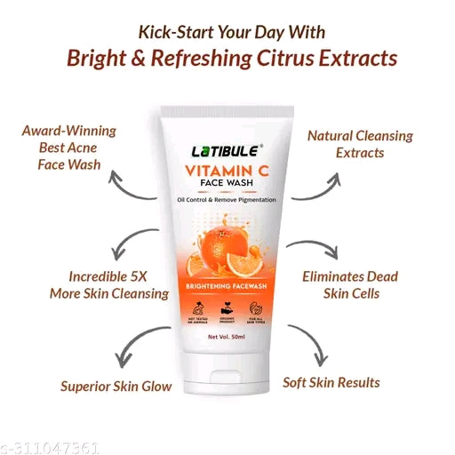 Latibule Vitamin C Brightening Face Wash (Pack of 3)