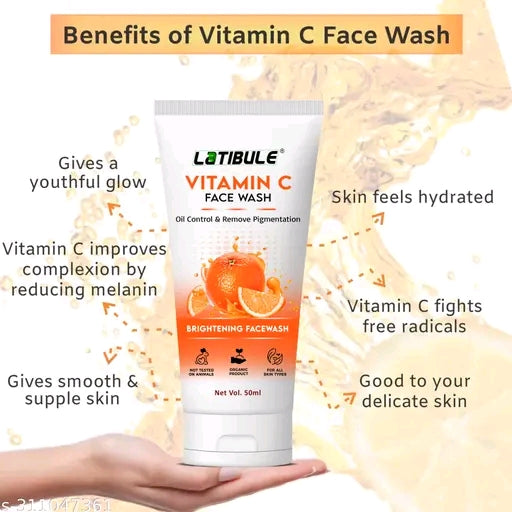 Latibule Vitamin C Brightening Face Wash (Pack of 3)